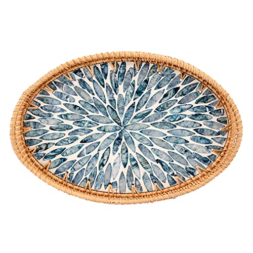 Tuut, Linha Santorini, Bandeja Oval, Madrepérolas, 30x20cm