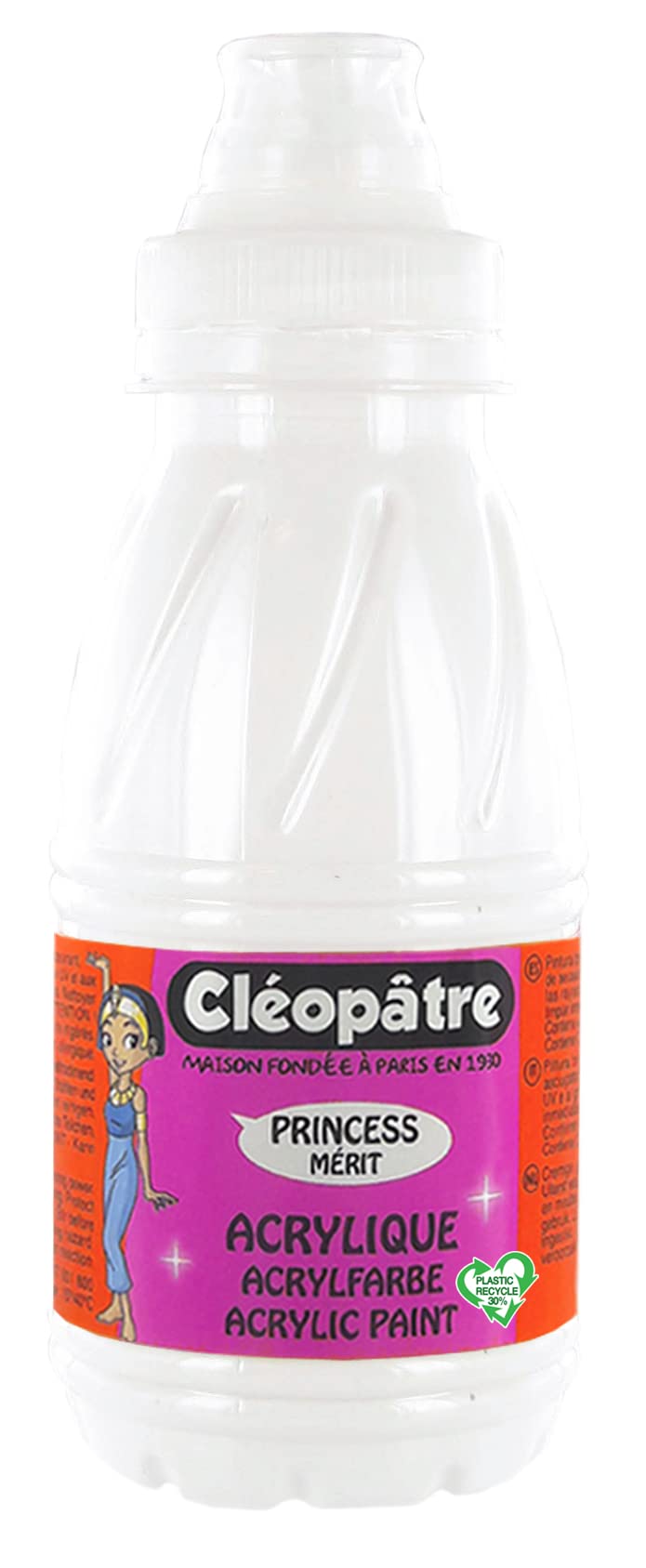 CLEOPATRE - PAM250-1 - Peinture Acrylique Princess Merit - Blanc - Flacon 250 ml