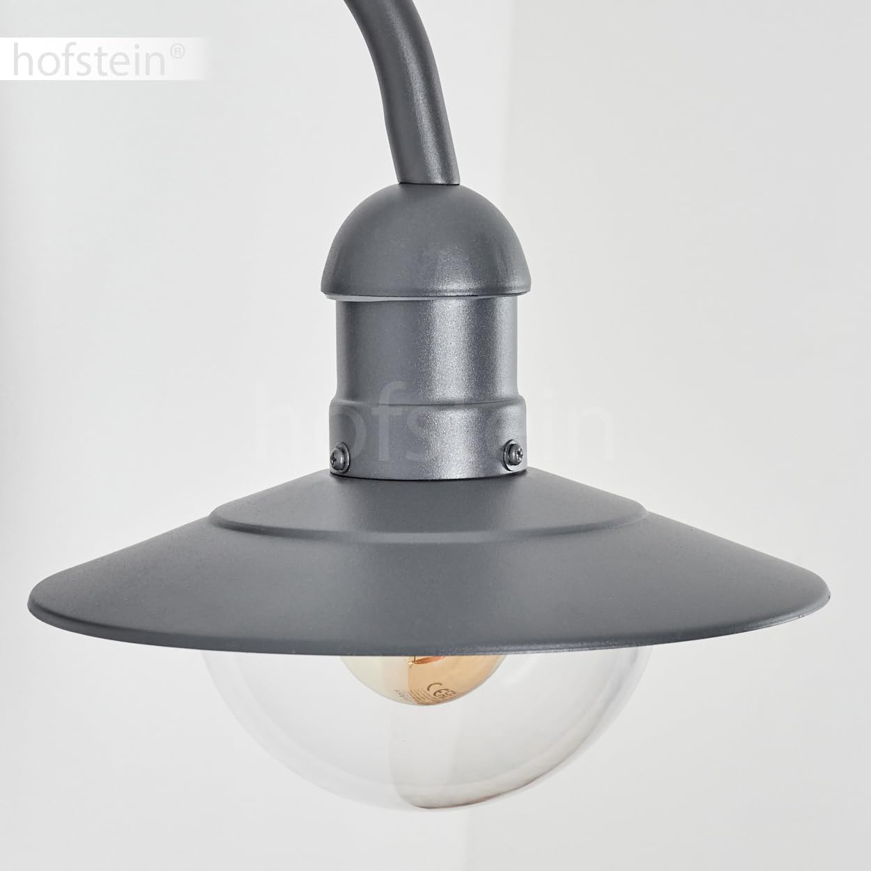 HOFSTEIN Außenwandleuchte Elima, Außenwandlampe mit Bewegungsmelder aus Metall/Kunststoff in Anthrazit/Klar, Wandleuchte Down außen im Retro/Vintage-Stil, E27, IP44, Eingangsbereich, Terrasse, Haustür