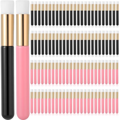 100 Pieces Lash Brushes for Cleaning, Lash Shampoo Brushes Eyelash Extension Cleansing Blackhead Removing Brush Nose Pore Deep Cleaning Facial Cleansing Brush Nose Washing Tool