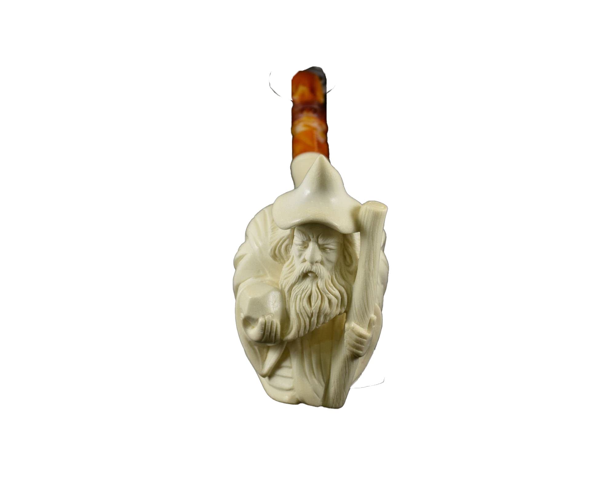 LARGE Gandalf Pipe, Magician Pipe, Dumbledore Pipe, Meerschaum Pipe, Wizard Meerschaum Pipe, Block Meerschaum, Lord of the Rings PIpe