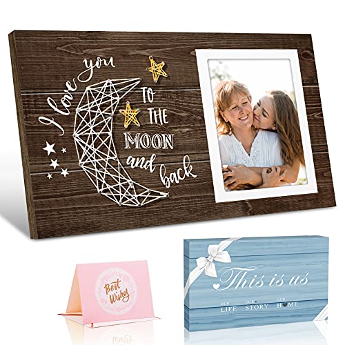 Apkyo Mother's Gifts Gifts for Mom Wife Grandma -I Love You to The Moon and Back- Birthday Gifts for Women Men Boys Girls, 4x6 Photo Cover