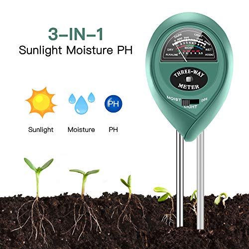 image for HACOON Soil Moisture Sunlight Ph Test Meter,Soil Tester Meter, 3-in-1 