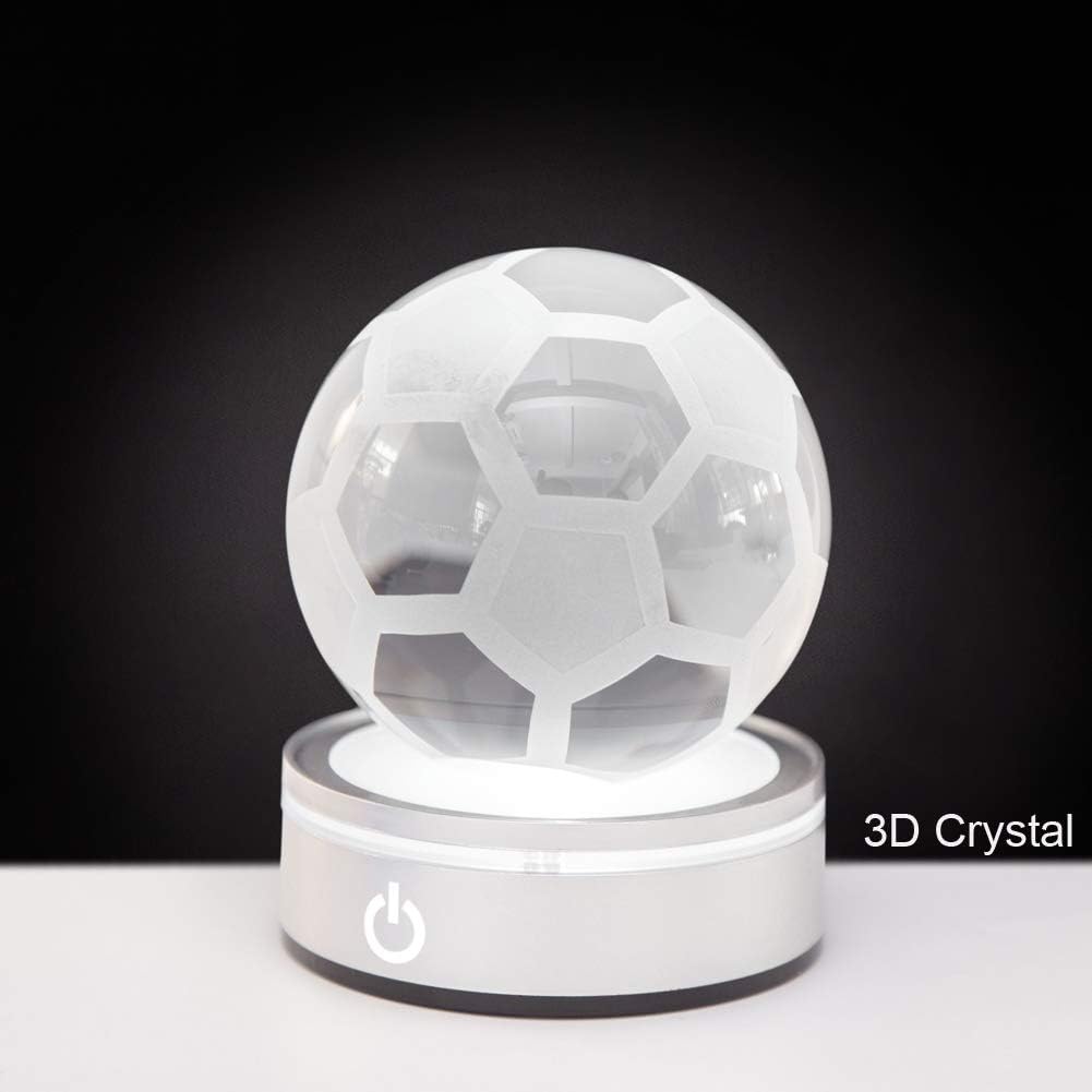 IFOLAINA LED Light Base Multicolor Round Show Stand Display Plate for 3D Crystal Glass Ball Art with Sensitive Touch Switch