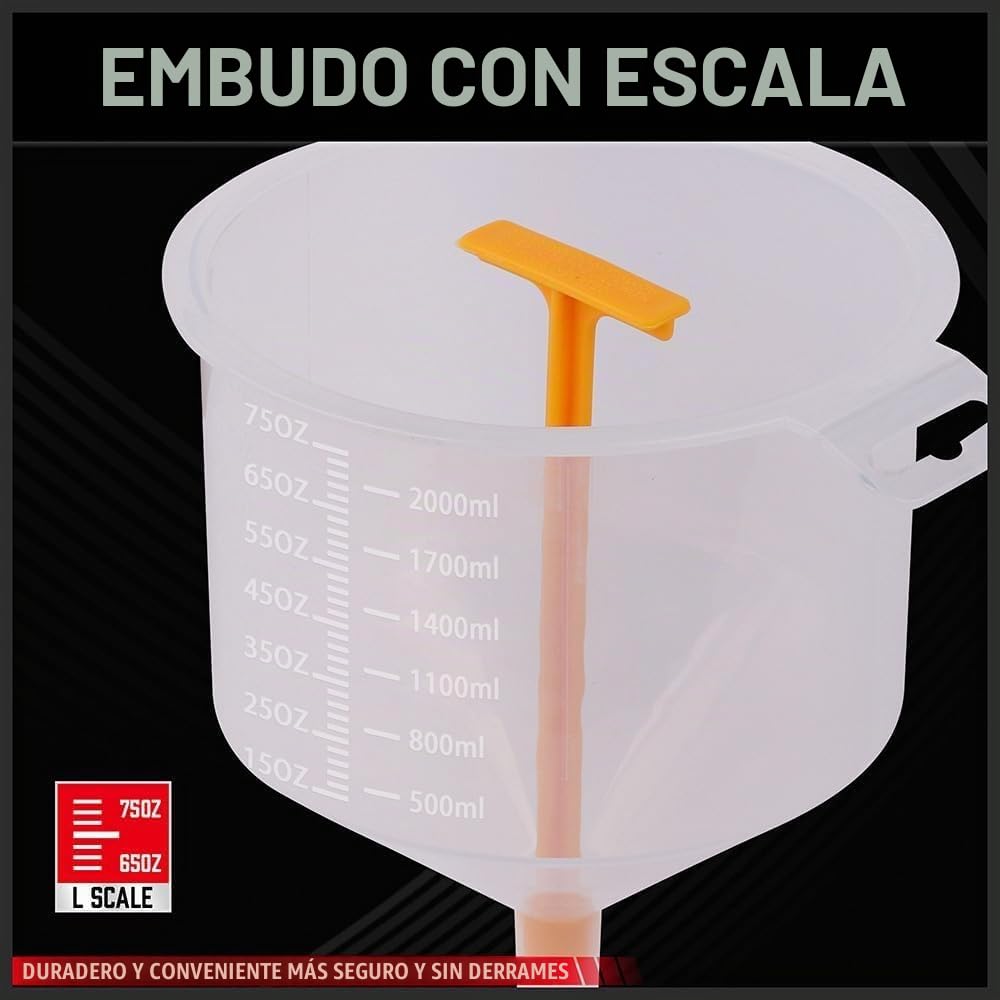 EINESIN Kit Embudo Antiderrames Refrigerante, Set 15 Piezas para Líquidos/Aceite, Acceso Radiadores Difíciles, Adaptadores Universales Vehículos