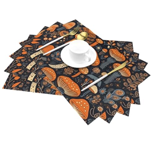 Sets de table champignons anti-tache et anti-chaleur - 4