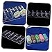 CIYODO 1Pc Poker Chips Organizer Case Transparent Container for Easy Storage Five Design Keeps Chips Protected and Organized for Game and