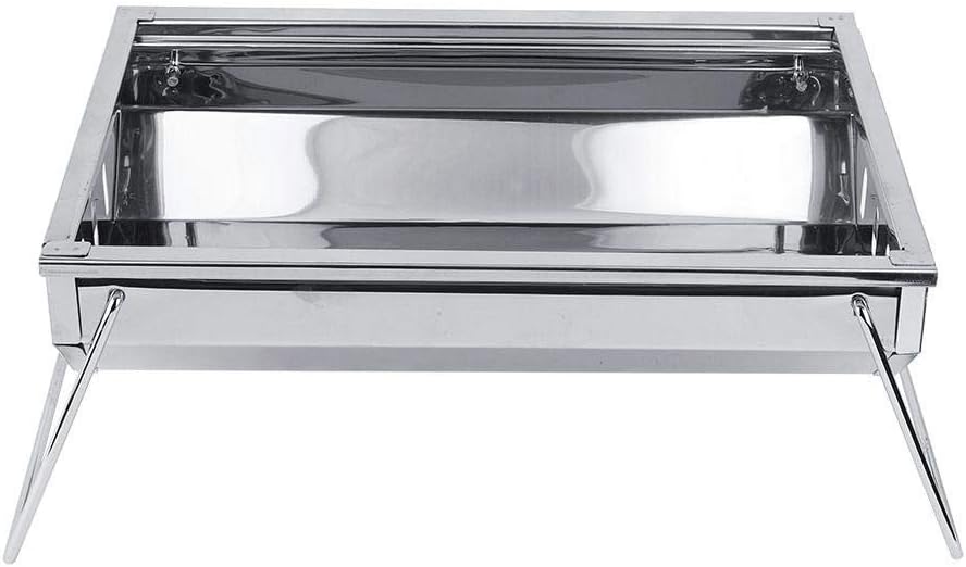 Grill, Stainless Steel BBQ Charcoal Grill, Portable Folding Outdoor Barbecue Griddle Cooking Appliance for Camping, Tailgating, Backpacking