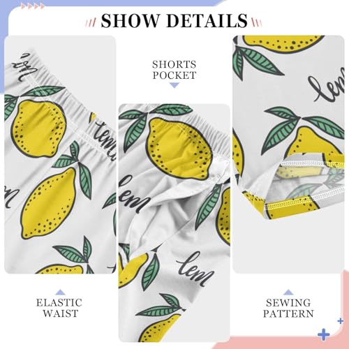 ZZXXB Lemon Boys Long Pants Soft Trousers Elastic Waist Kids Lounge Bottoms with Pockets S-XL4