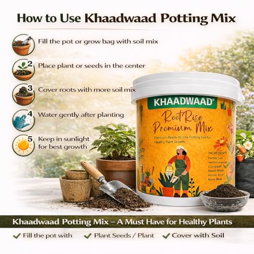 Image of Root Premium Organic Potting Soil Mix for Plants | Ready to Use Growing Medium for Home Garden, Terrace Garden, Pots, Planters & Vegetables | 20 KG