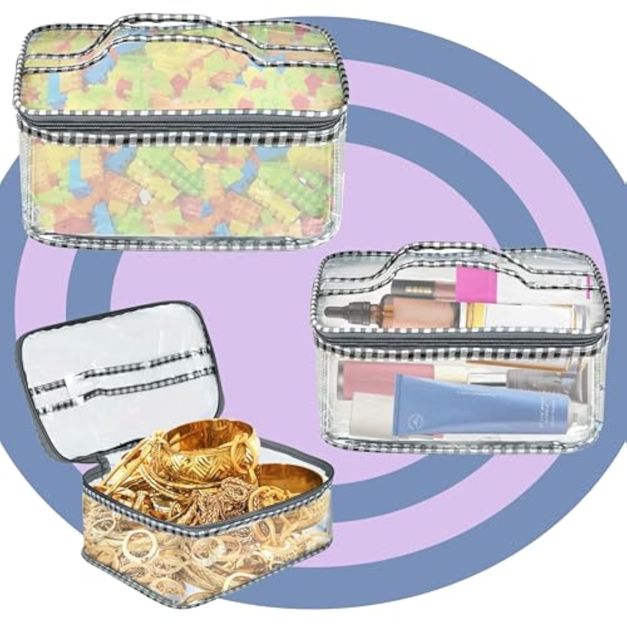 Set of 3 Multipurpose Transparent Pouches