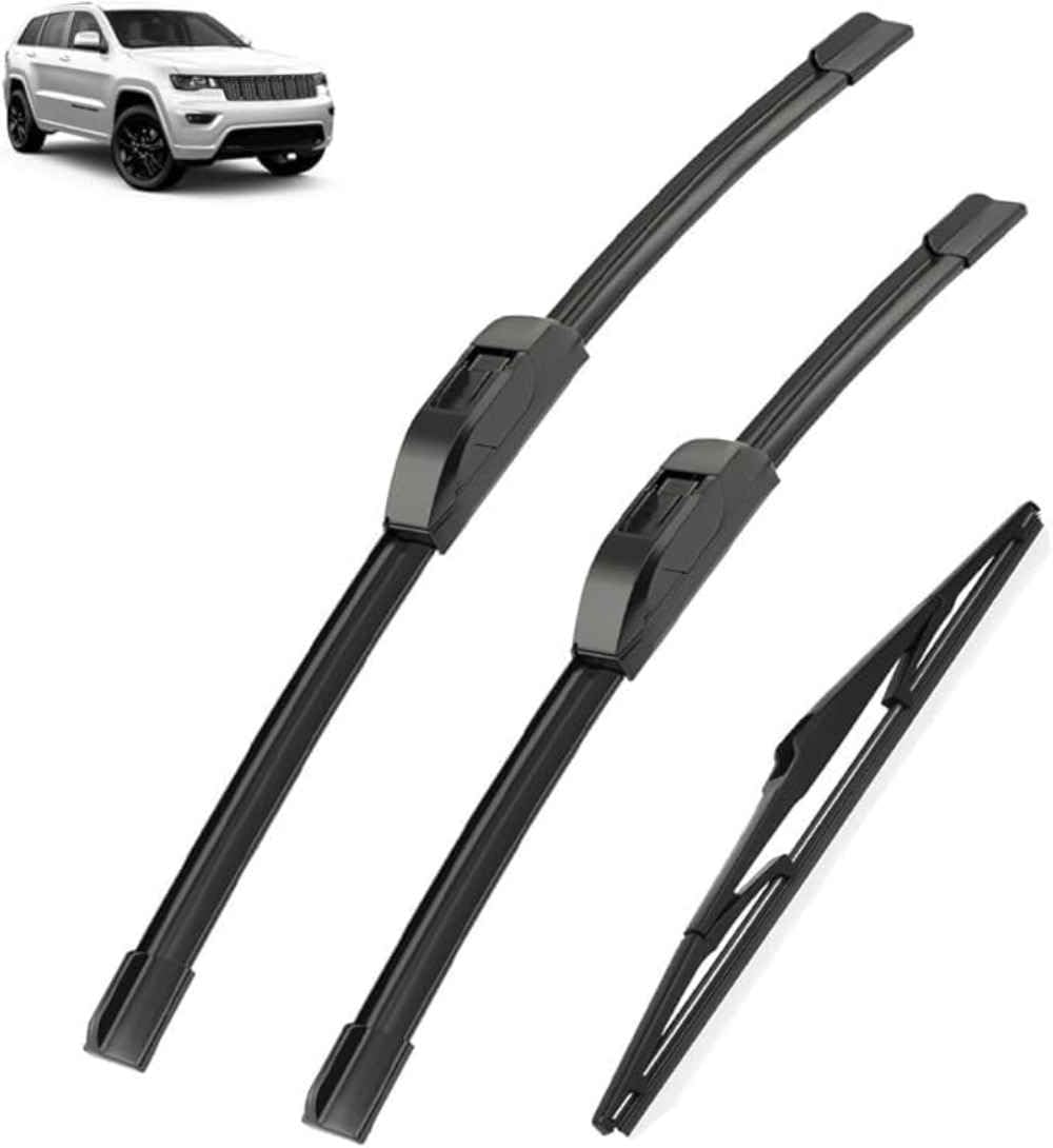 XYUASDGB Premium Exact Fit Windscreen Wiper Blades for Jeep Grand Cherokee 2 2013-2020 2014 2015 Durable Natural Rubber Easy Fit for a Quiet and Streak Free Wipe