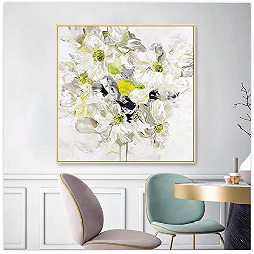 Orchidée blanche toile 70x70cm tableau moderne salon - 3