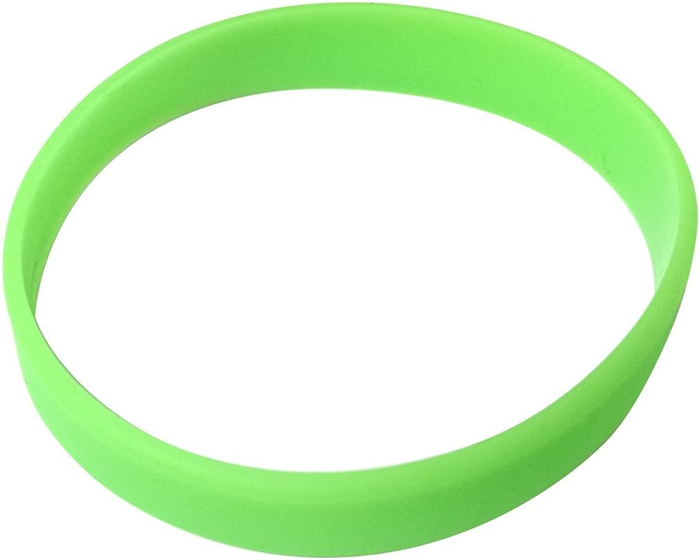 Vitalite 100pcs/set Plain Silicone Wristbands Blank Rubber Bracelets for Adult (Fluorescent Green)