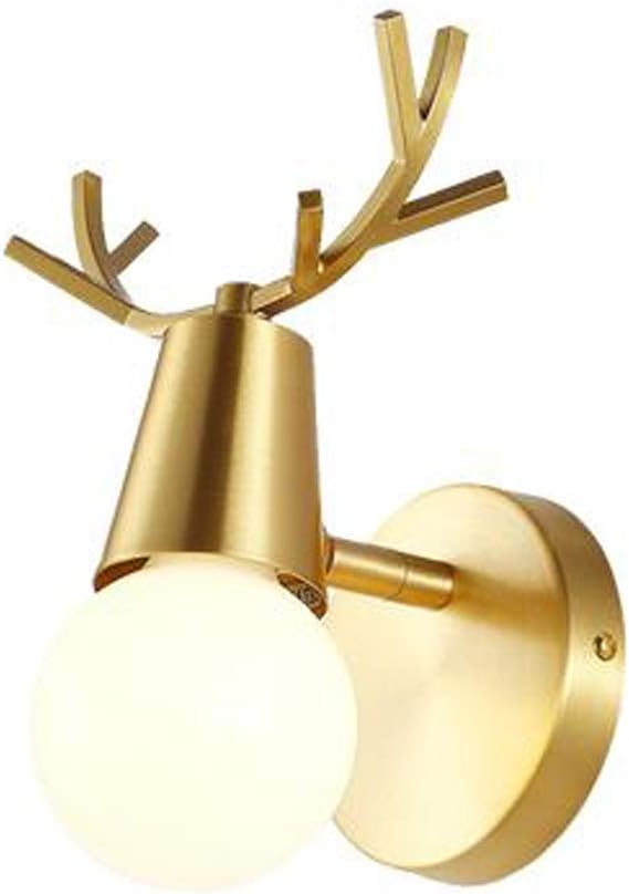Wall Lamp Modern Bedside Lamp Full Copper Antler Lamp Suitable for