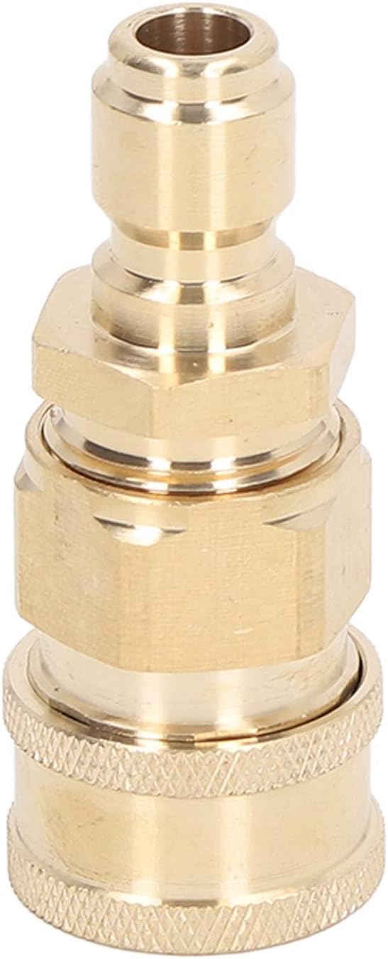 Brass Washer Quick Connect Fittings, Male Female ConnectorsDurable Material, Firm Connection, 5000PSI with Ball Lock for Hose, Pump, Ball Valve (US) (M22x1.5mm Male Thread Plug