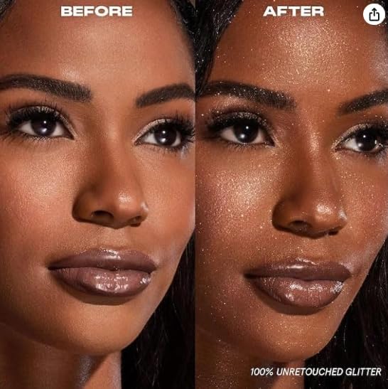 O/S by P-Starr - Waterproof Glitter Setting Spray – Long-Lasting, Transfer-Resistant Makeup Finishing Mist, Brown Sugar Shade, All-Day Hold Size: (3.4/143m)