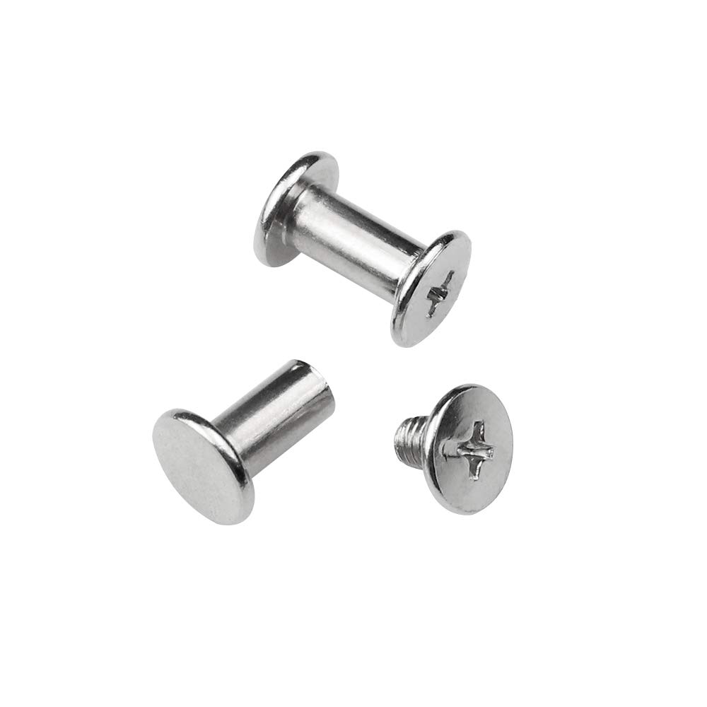 50 Set Viti Chicago In Acciaio Inox - Per Rilegatura Pelle, Libri E Fai Da Te (M5x10mm) - Foto 5