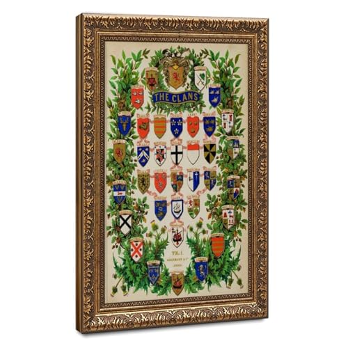 Toile blasons du clan écossais Highlander pour salon et bureau