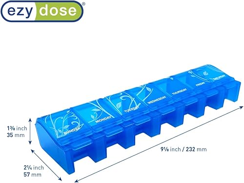 Miniatura 2 de EZY DOSE Pastillero semanal de tacto suave (7 días), planificador de medicamentos, caja organizadora de vitaminas, planificador diario,