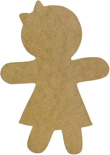 Corte sin terminar de la muchacha del pan de jengibre, forma de madera, manualidades pintables