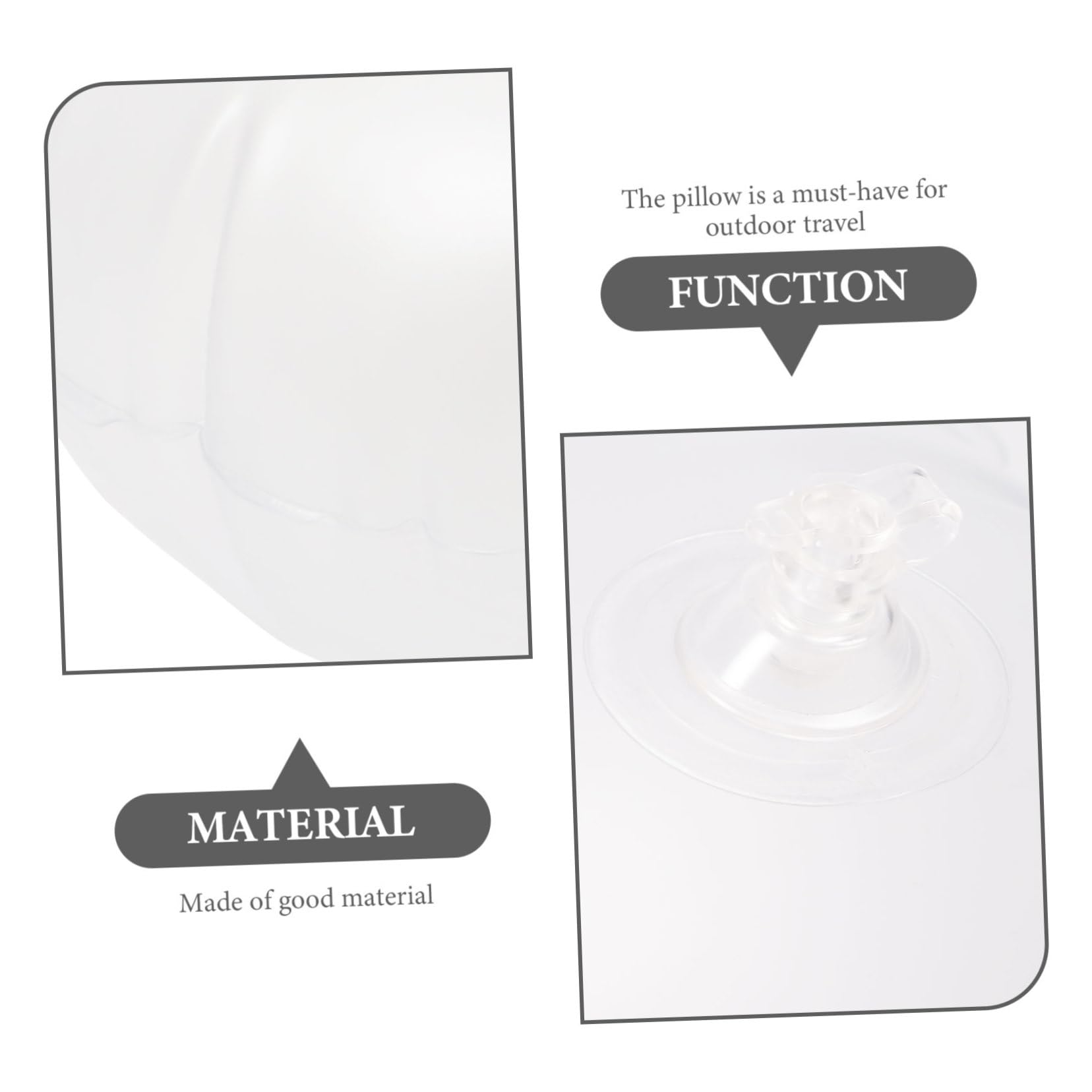 VOSAREA 4pièces Coussin Gonflable Transparent pour Voyage Oreiller Décoratif Portable pour Camping Et Utilisation Voiture