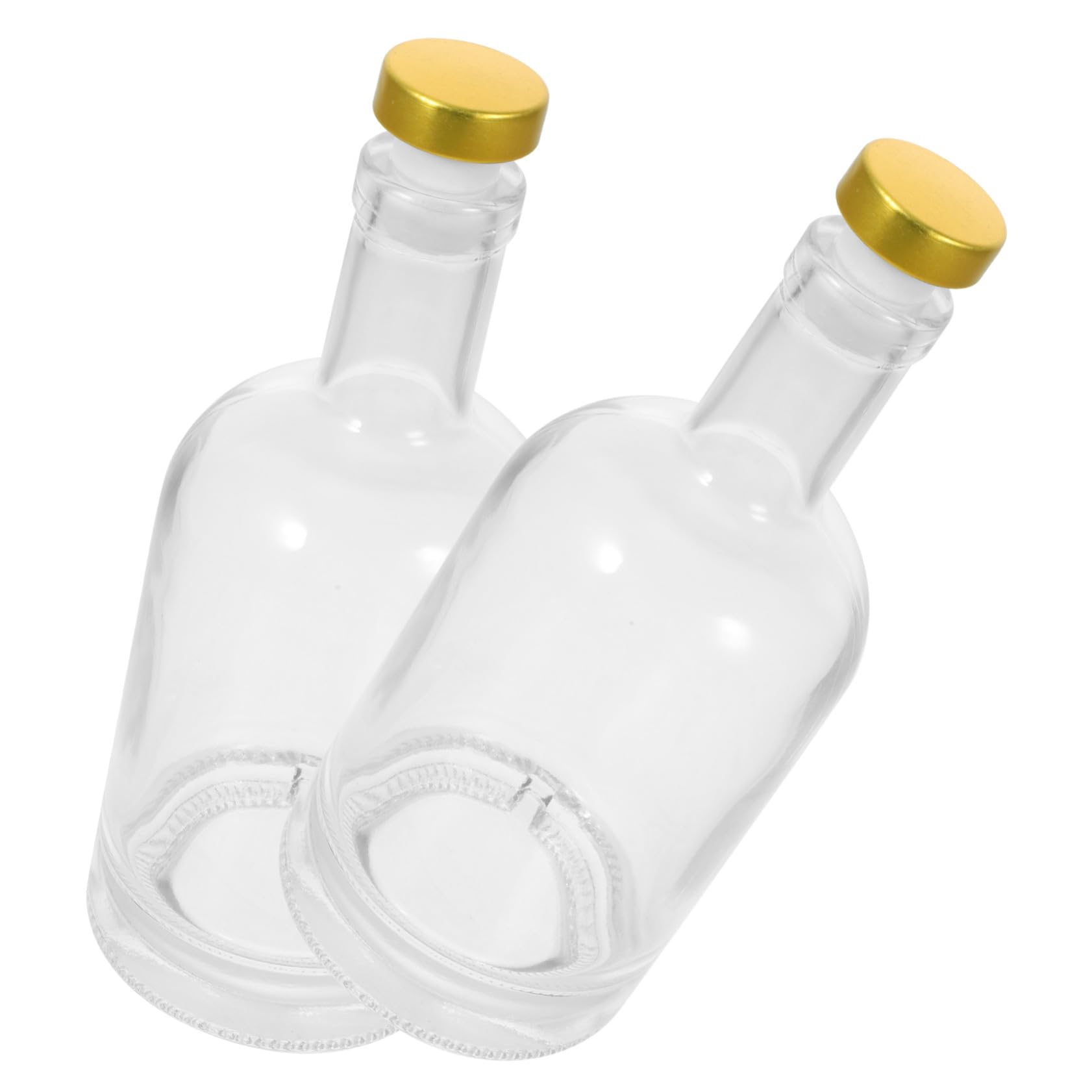 COLLBATH 2 Stück Glasflaschen 375ml mit Dickem Boden und Anti Rutsch Boden Große Kapazität für Zuhause und Club Wodkaflaschen aus Transparentem Glas Zufällige Farbe
