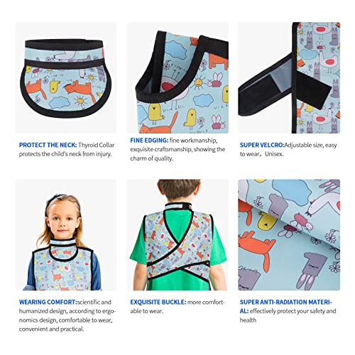 Image of Child Lead Apron with Thyroid Sheild Collar - Lightweight Xray Apron Lead Apron for X-Rays 0.5mmPb Lead Equivalency Protection