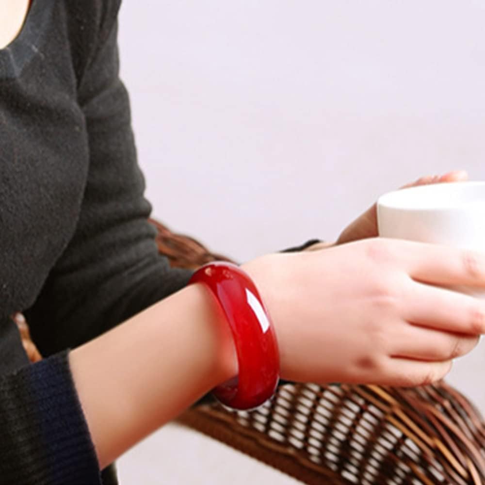 Natural Agate Red Jade Bangle Bracelet for Womens Charm Chinese Style Agate Bangle Traditional Costume Matching Bracelets Bangles for Women/Girls Jade Bangle Bracelet for Women,62mm