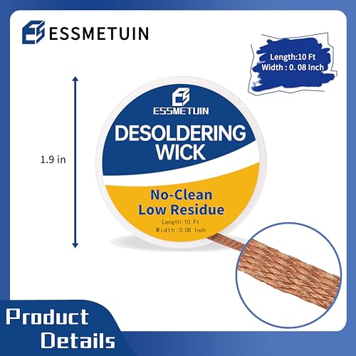 Image of Solder Wick and Soldering flux for Electronics Repair, No Clean Flux, Solder Removal Kit