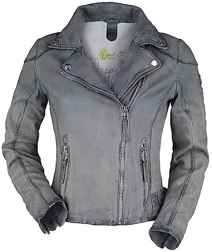 Gipsy Damen GWKandy S22 LAMOV Leather Jacket, Dusty Blue, XS