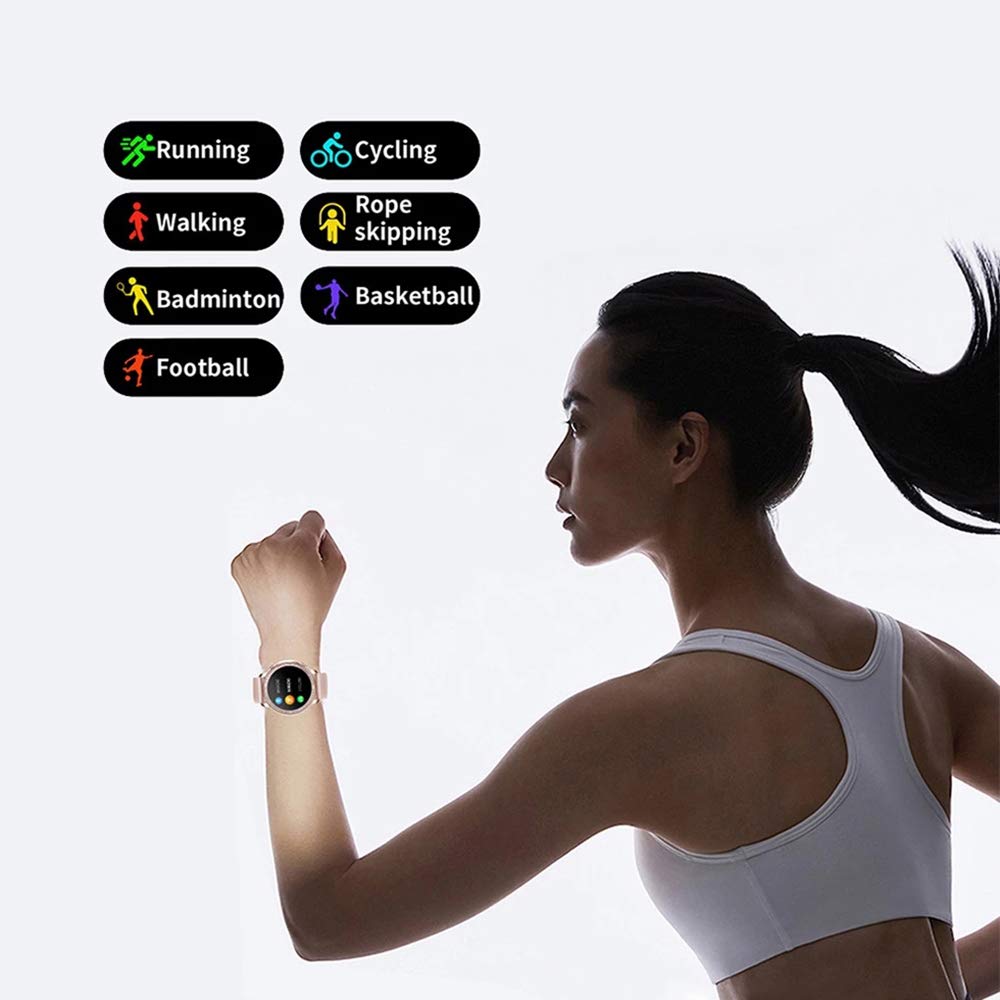 V23 damski inteligentny zegarek w pełni dotykowy opaska monitorująca aktywność fizyczną IP67 wodoodporny inteligentny zegar do pomiaru ciśnienia krwi męski smartwatch dla iOS Android (D) little