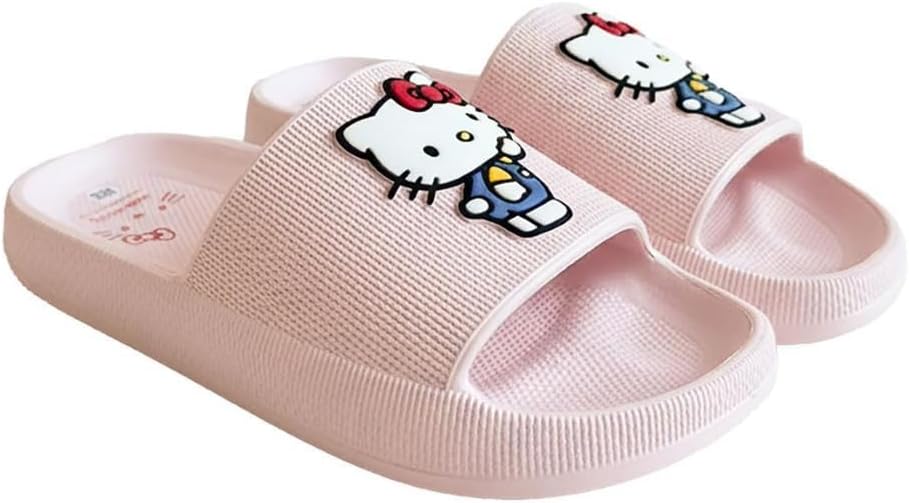 Eva Hello Kitty japonki dla chłopców i dziewcząt - antypoślizgowe sandały plażowe Hello Kitty dla dzieci, wygodne i lekkie klapki na basen, lato i do codziennego użytku
