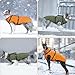 OneTigris Hundejacke, Wasserdichter Winterweste Jacken Hundemantel Mit Bediengriff, Bequeme Ausscheidung, Reißverschluss und Elastisches Design, Einfaches An-und Ausziehen, Reflektierend,M,Orange