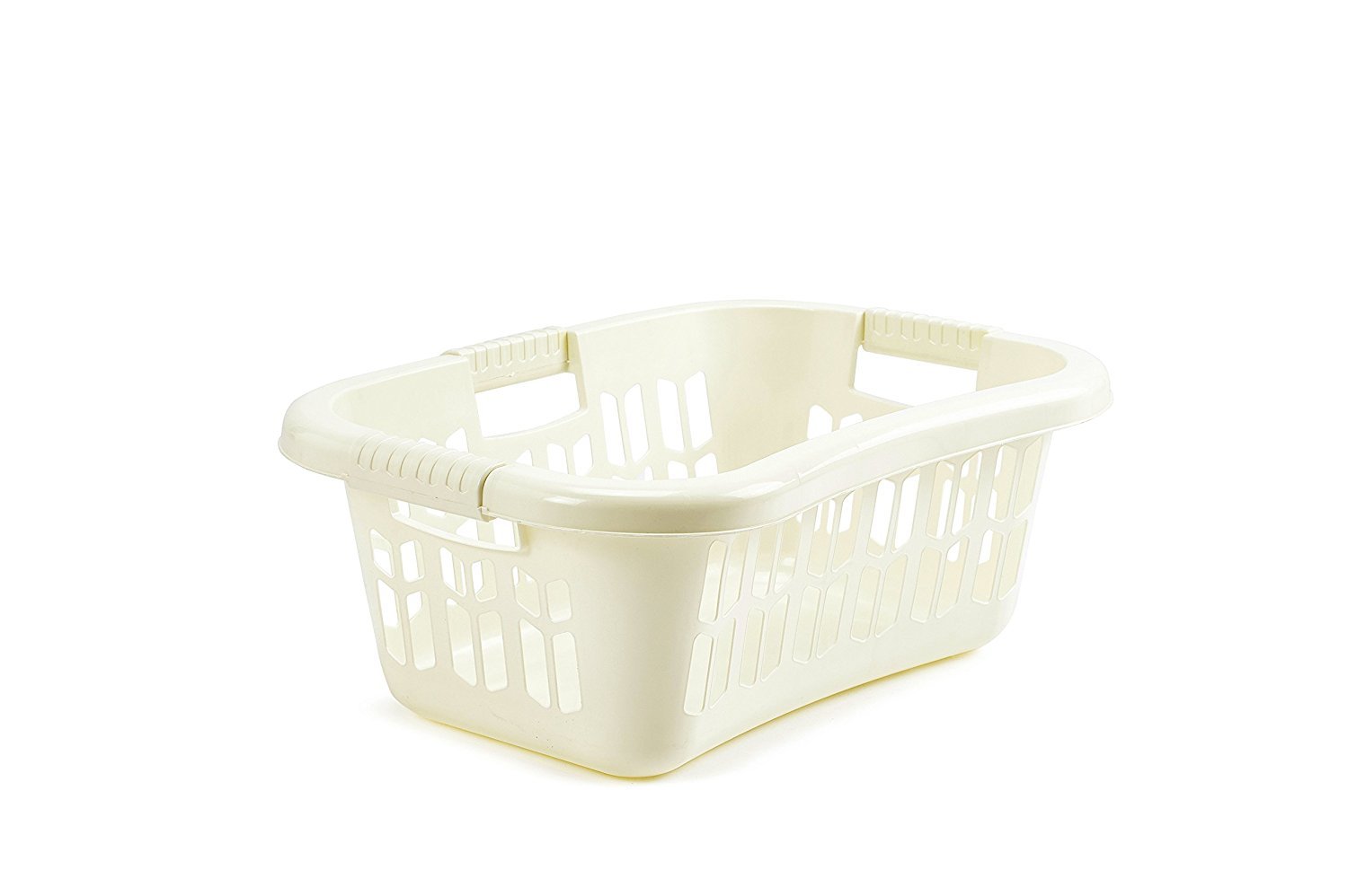 Whitefurze Cream Rectangular Laundry Basket, 59 Cm