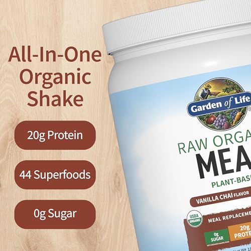 Image of Garden of Life Raw Organic Meal Protein Powder, Vanilla Chai, 14 Servings