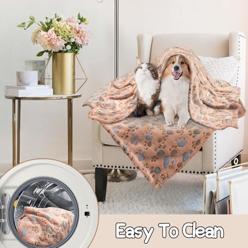 Image of Dog Blankets for Dogs, 3 Pack Large Blanket Medium Dog Cat Soft Fuzzy Blankets Washable,Comfort Flannel,Fuzzy Soft Blankets for Dogs,Pet Blanket,Reversible Cow Print,41 x 31 inch,Blue