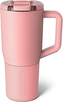 BruMate Muv - 25oz 100% Leak Proof Insulated Coffee Mug with Handle & Lid - Stainless Steel Coffee Travel Mug - Double Walled Coffee Cup Guava