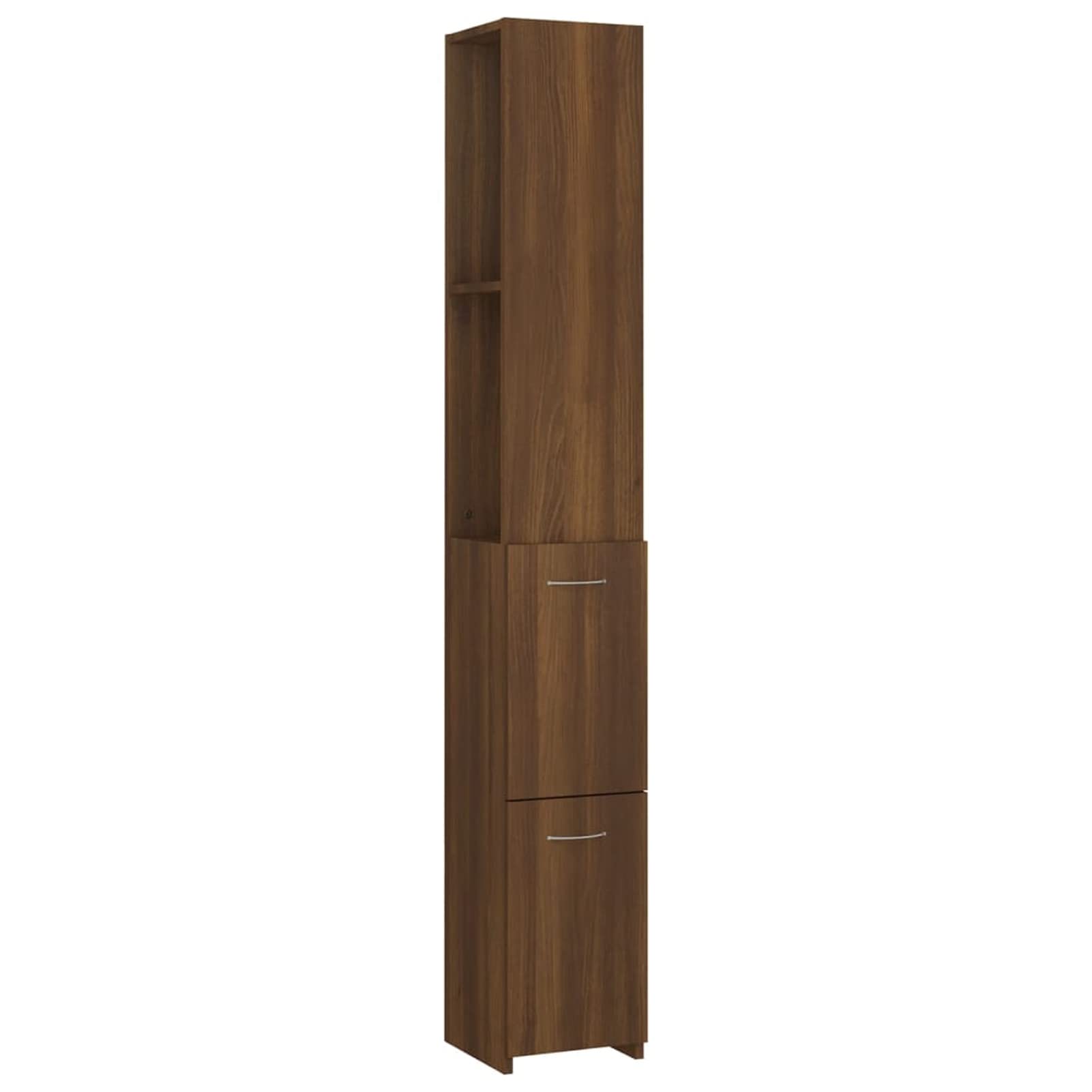 Lungo Badkamerkast | 170 Cm Donkerbruin Eiken Vlak Front 3 Vakken 2 Lades Bkk10 00028