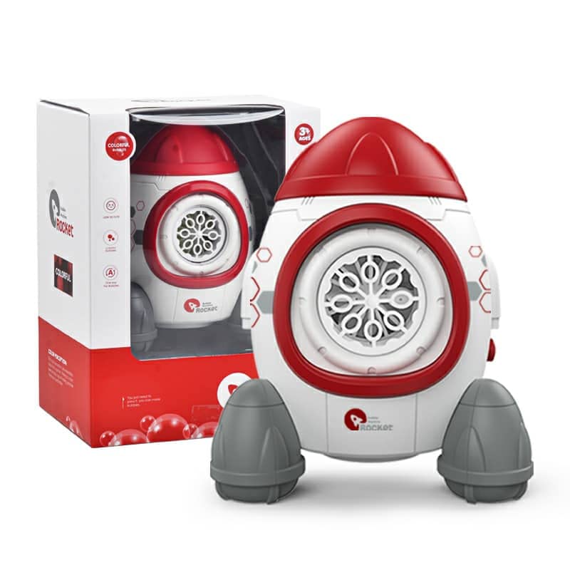 ZENO - Bubble Machine, Automatic Rocket Bubble Maker Blower for Kids with Bubbles Solutions for Outdoor and Indoor, Over 3000 Bubble/min, Boys and Girls Birthday Gift Present (Red)
