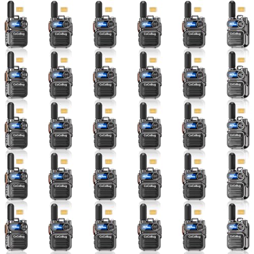 Lifetime Free Global Unlimited Range Rapid Walkie Talkies, Long Range Two-Way Radio 4G LTE PoC with Nationwide Range, Durable Radios for Truck Fleet,Construction site(30 Pack with SIM Cards)