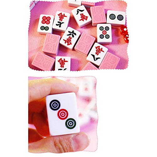 Set pequeño de Mahjong chino para viaje con 144 fichas miniatura 4