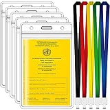 iDattel Pochette Pass Sanitaire,Couverture de Vaccination protection pour le carnet/certificat(5 Set)- Transparent - Pour certificat de vaccination - 5 couleurs