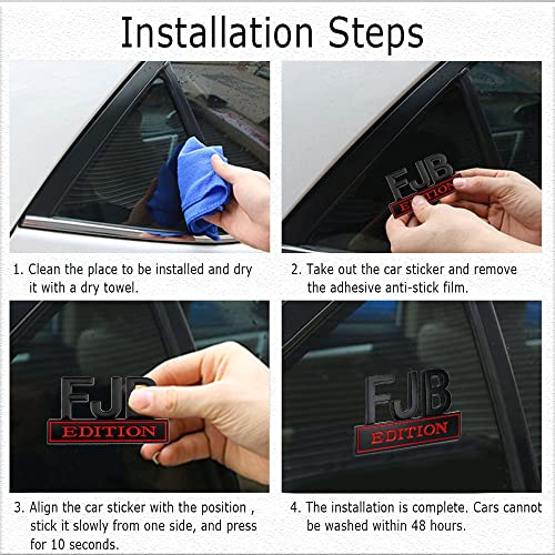 Fjb Edition Car Emblem, 3D Letters Fjb Car Edition Emblem, Car Decal 3D Raised Letters Bumper Sticker, 3D Decals Tailgate Insert Letters Alloy Car Truck Accessories Badge Fit For Cars Bumper Window #TOP4