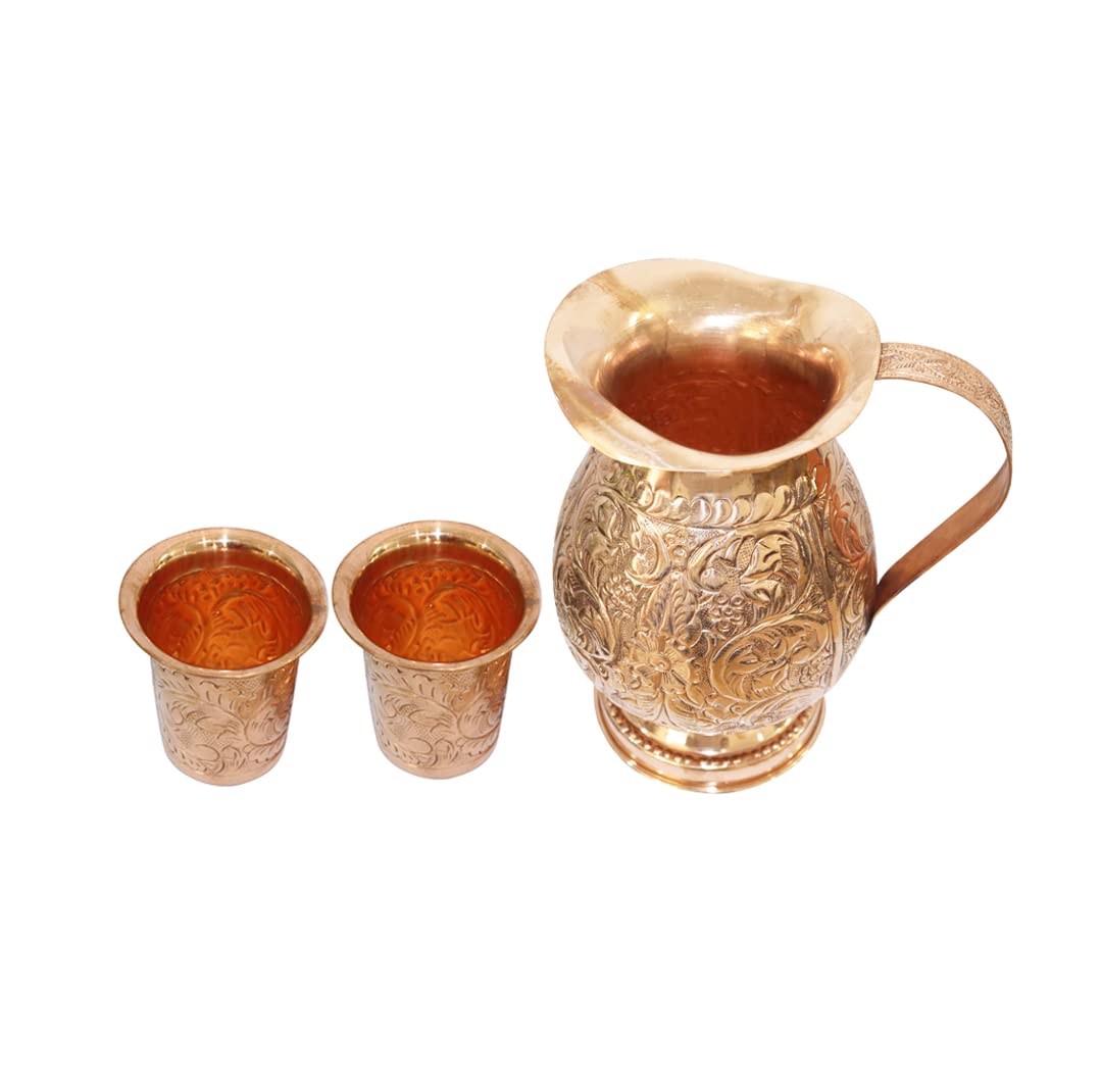 Set 4 Tazze In Rame Puro Per Moscow Mule Con Cannucce | Brocca E Bicchiere Ayurvédico Per Cocktail - 3