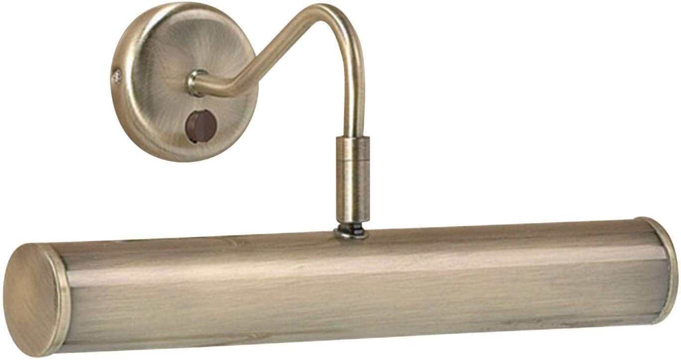 1 Light Switched Picture Light Size: 15 cm H x 33.5 cm D, Finish: Antique Brass