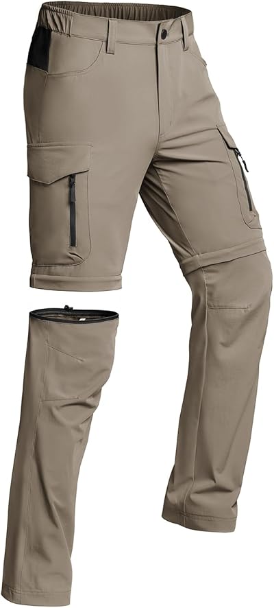 Vzteek Herren Wanderhose Zip Off Trekkinghose Outdoorhose Sommer Softshell Stretch Hose Kurz für Wandern,Baggy,Fahrrad,arbeits