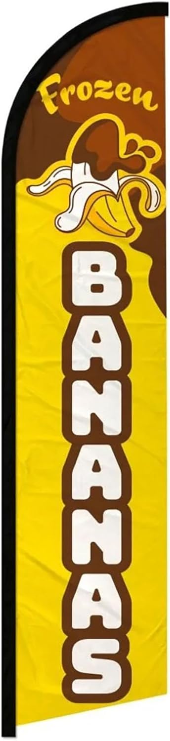 Frozen Bananas Advertising 2.5'x11.5' Super-Knit Poly Windless Banner Flag