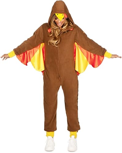 Miniatura 4 de Tipsy Elves Divertido mono navideño para hombres y mujeres, overol de pavo de Acción de Gracias con alas