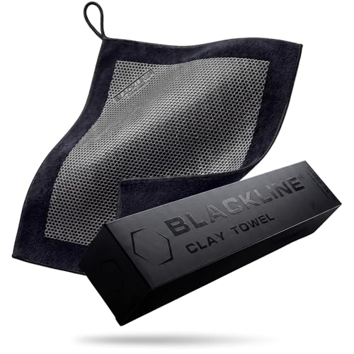 Blackline Clay Towel - Auto Detailing Synthetic Clay Towel - Decontaminate Paint and Glass for Smooth Washing - Great and Effective for Car, Truck, SUV - 12" x 12"